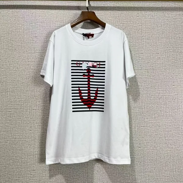 Gucci Anchor Stripe Print White T-Shirt - 5