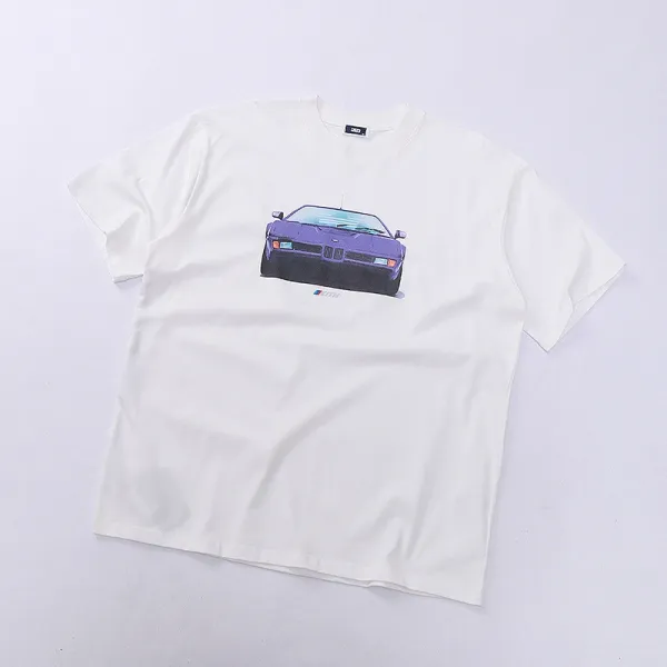 Design BMW M1 Purple Illustration T-Shirt T-Shirts - 1