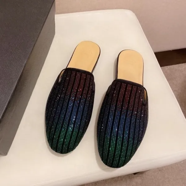 Christian Louboutin Rainbow Crystal-Embellished Loafers - 1