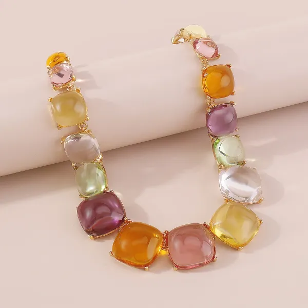 Design Abstract Two-Tone Choker Necklace Jewelry - 32