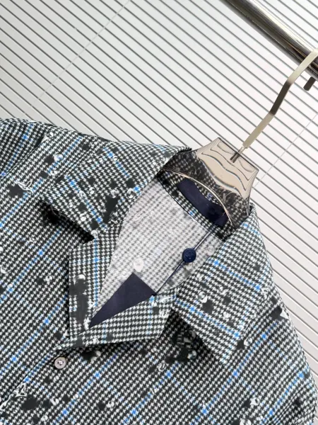 Design Plaid Embellished Shorts Blue Gray - 10