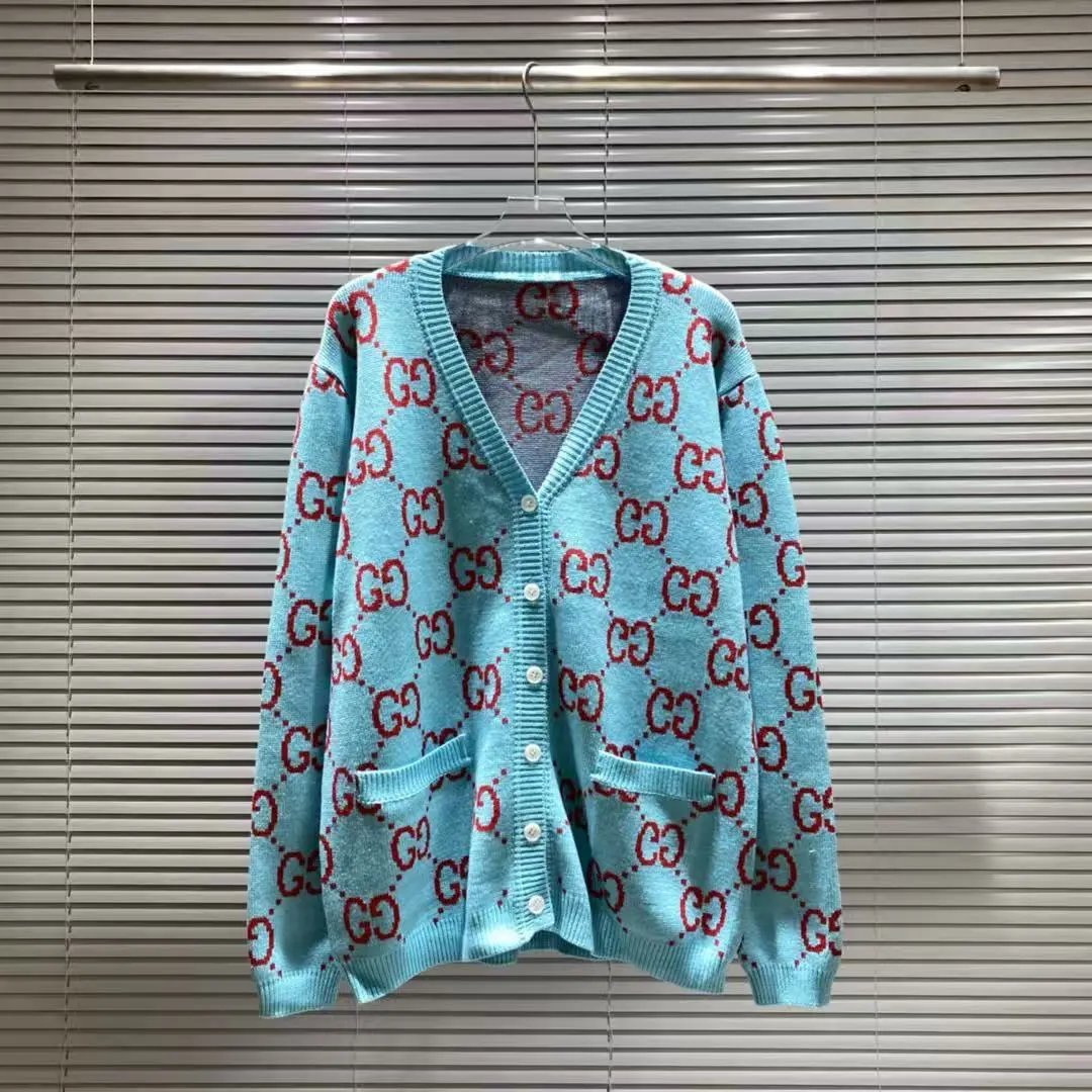 Gucci GG Monogram Green Knit Cardigan - 3