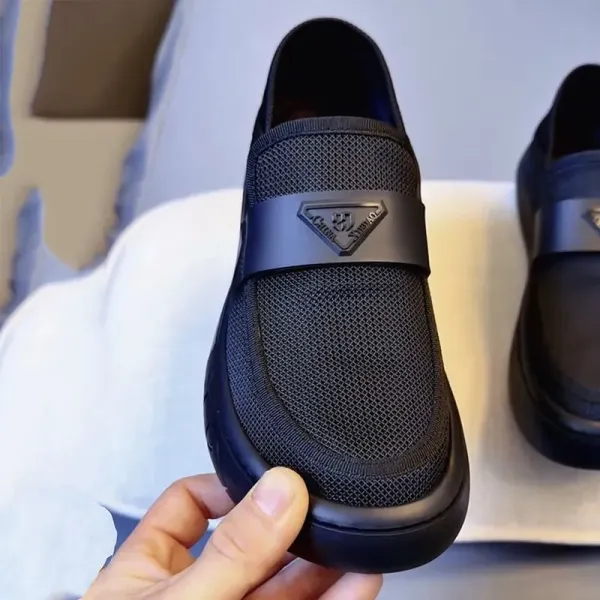 Prada Re-Nylon Loafer Black Mesh Slip-On Shoes - 5