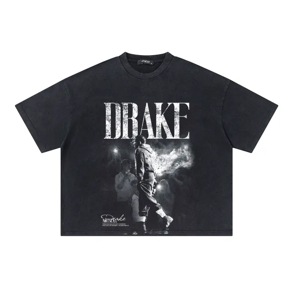 Design JTSEXX Drake Graphic Cropped T-Shirt Black T-Shirts - 1