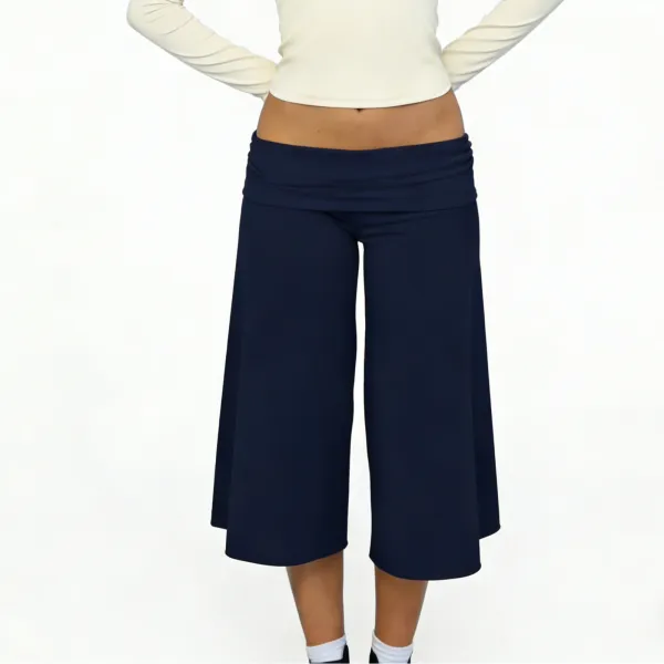 Design Wide-Leg Cropped Pants Pink - 27