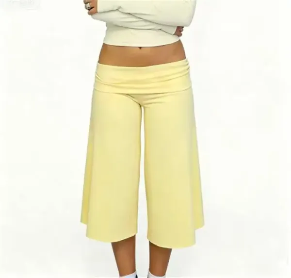 Design Wide-Leg Cropped Pants Pink - 29