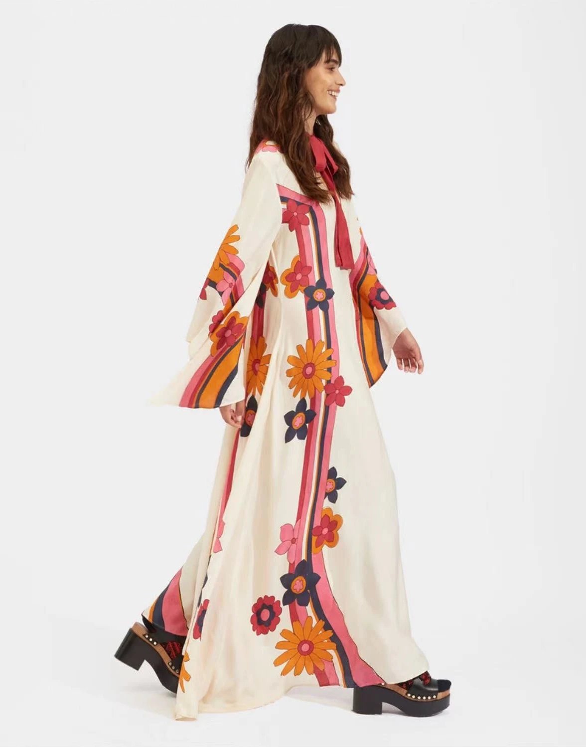 Versace Printed Kaftan Dress Multicolor - 15