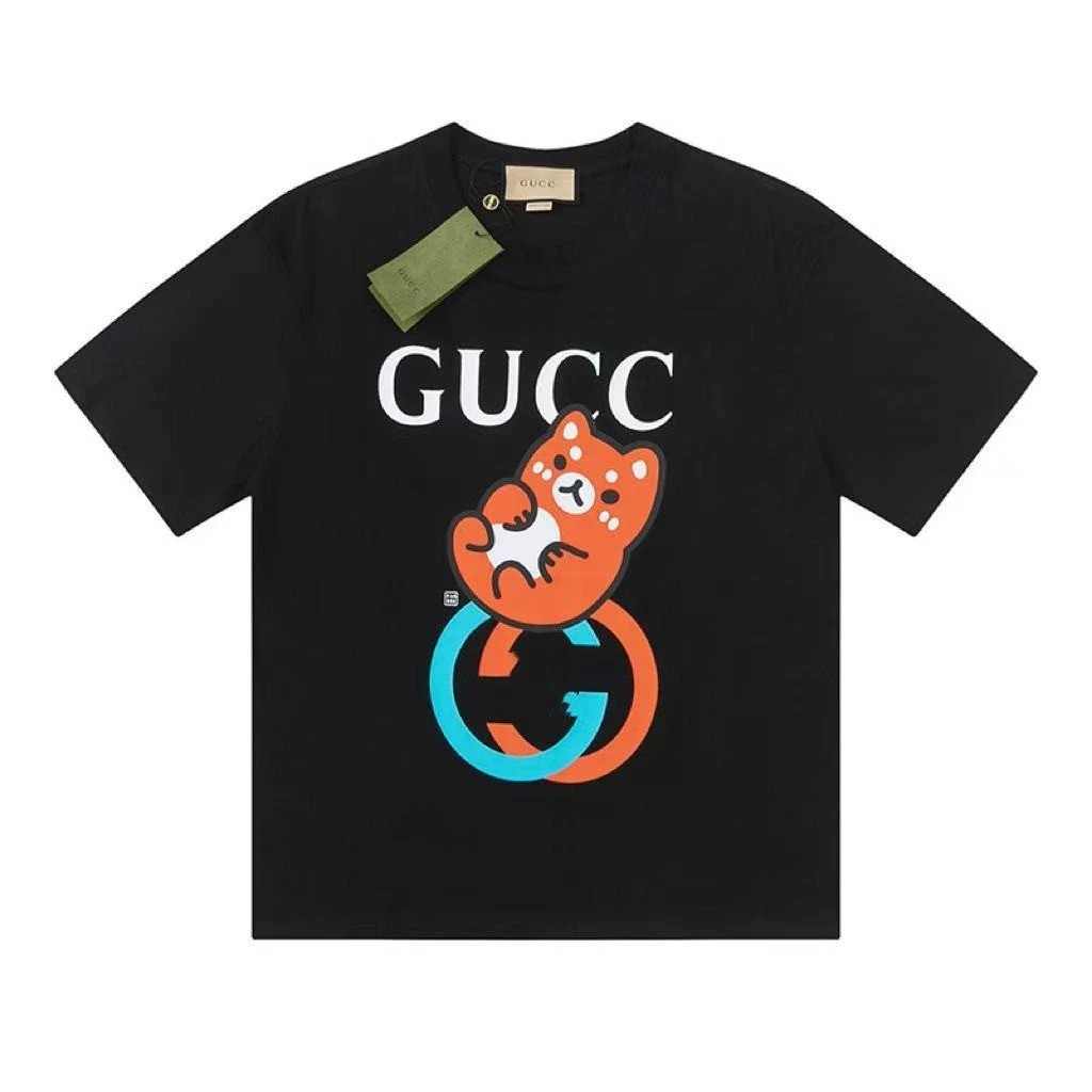 Gucci Red Panda Print Black T-Shirt - 4