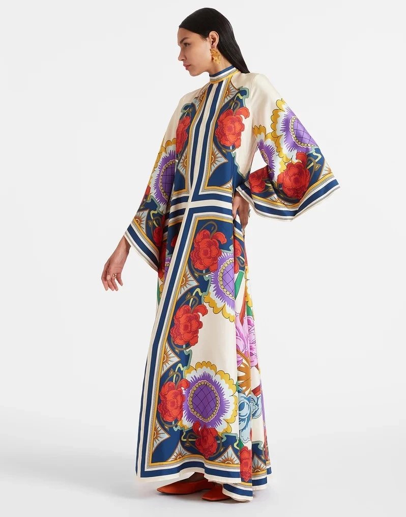 Versace Printed Kaftan Dress Multicolor - 21