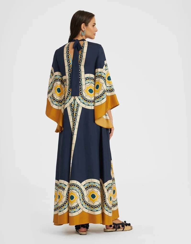 Versace Printed Kaftan Dress Multicolor - 24