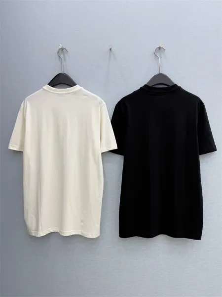 Design Minimalist Stripe Logo Cream T-Shirt - 4
