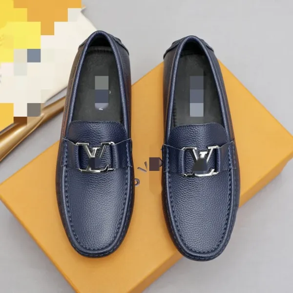 Design Loafers Black Pebbled Leather Penny Loafers - 11