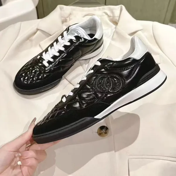 Chanel Tennis Classic Quilted Black and White Sneakers - 1
