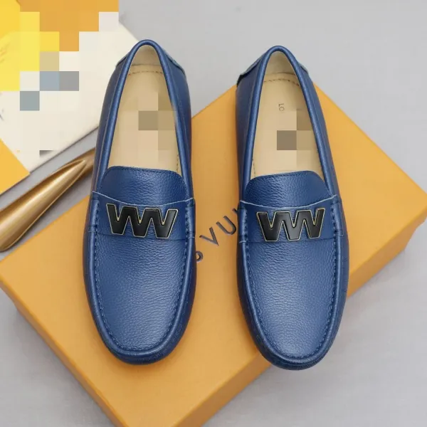Design Loafers Black Pebbled Leather Penny Loafers - 5