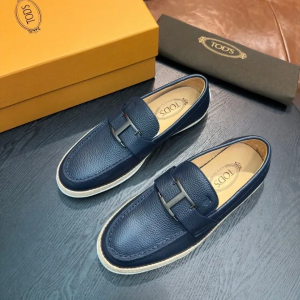 Tod's Gommino Loafers Navy Blue Leather Loafers - 1