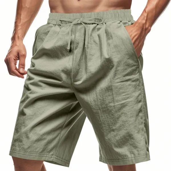 Design Drawstring Waist Shorts White - 77