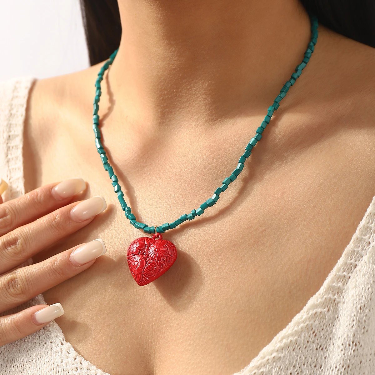 Design Charm Necklace Multicolor Seafood & Shell Pendant Necklace Jewelry - 22