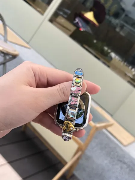 Apple Watch with Custom Charm Bracelet Strap Multicolor Smartwatch - 7