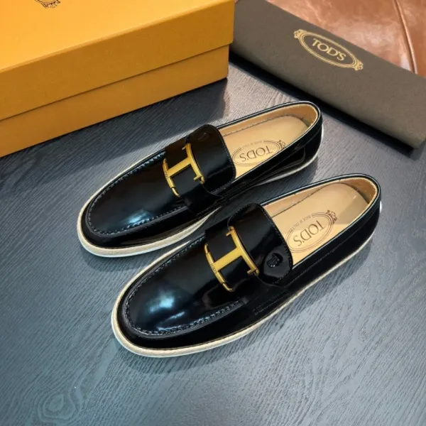 Tod's Double T Loafer Black Patent Leather Loafers - 1