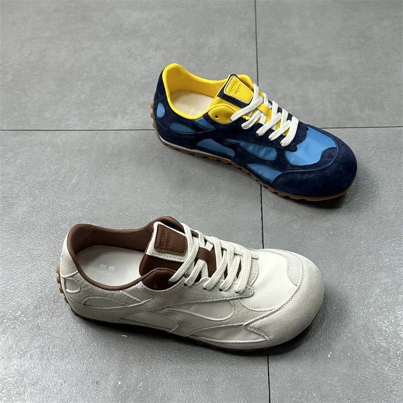 Design Chunky Sneakers Navy Blue and Yellow Multicolor Sneakers - 18