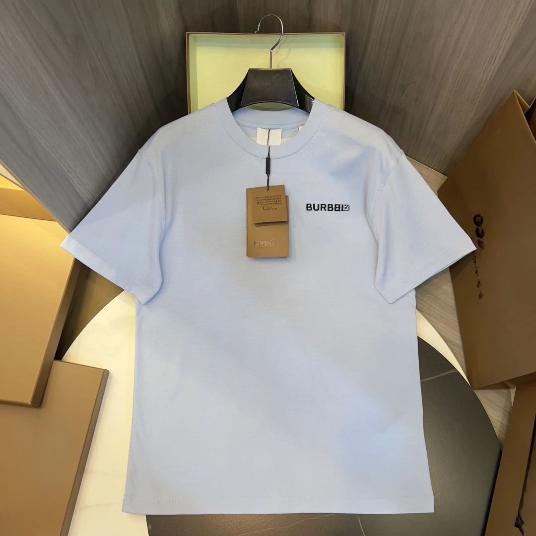 Burberry Logo Navy Blue Classic Crewneck T-Shirt