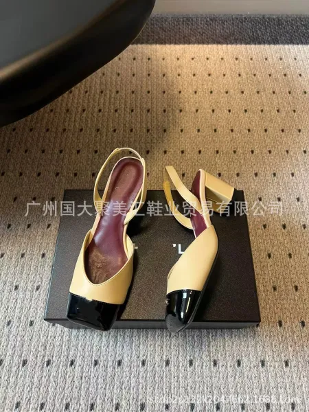 HAN Slingback Square-Toe Heels Black - 25