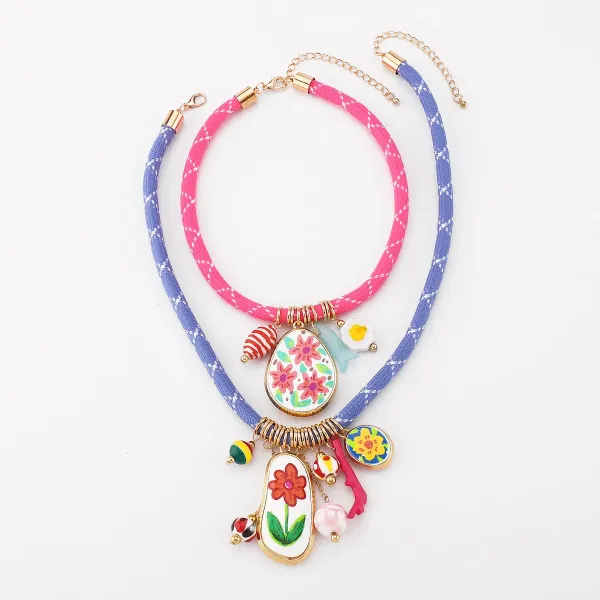 Design Charm Necklace Multicolor Seafood & Shell Pendant Necklace Jewelry - 42