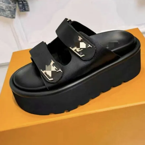 Louis Vuitton Archlight Slide White and Black Platform Sandals - 2