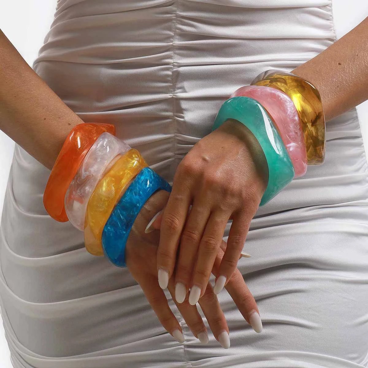 Resin Stackable Bangle Bracelet Assorted Colors Boho Chic