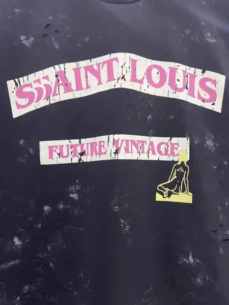 Saint Tears Graphic Print Oversized T-Shirt White - 15