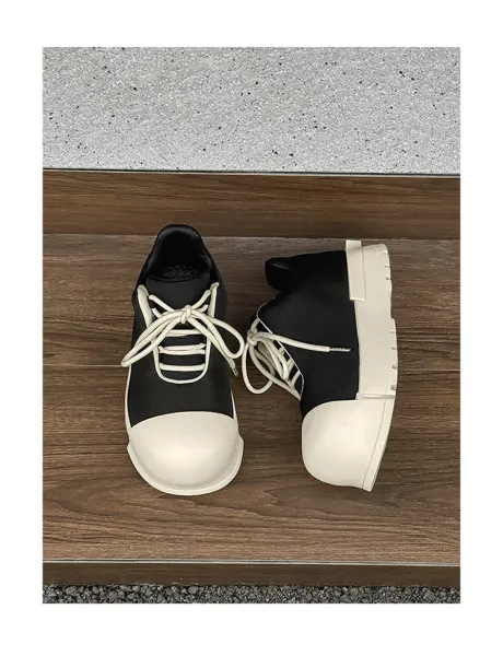 Design 1726 Black Canvas Toe Cap Sneakers Chunky Sneakers - 6