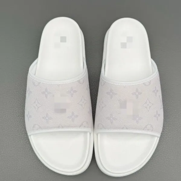 Louis Vuitton Monogram Denim Slide Sandals Black Slippers - 3