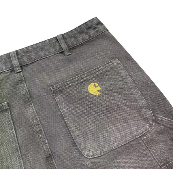 Design Cargo Pants Light Gray Washed Utility Pants - 8