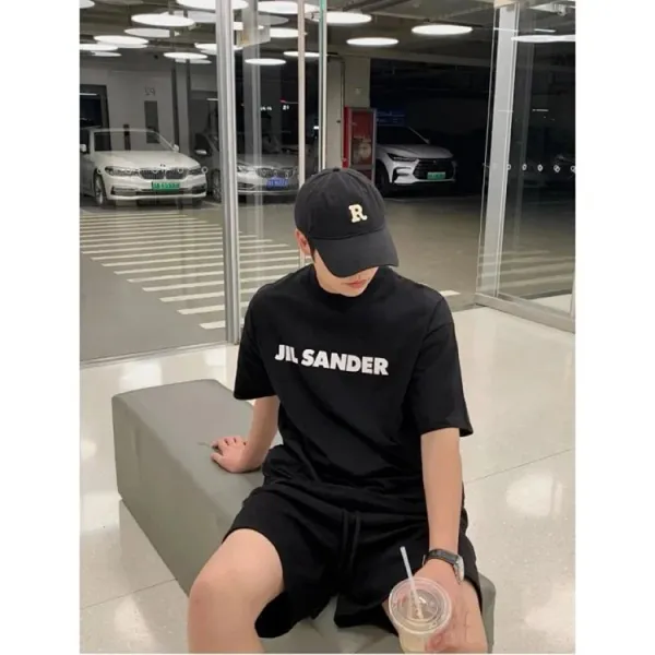 Jil Sander Logo Print Oversized T-Shirt Navy - 12
