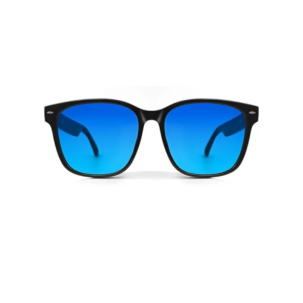 Design Wayfarer-Style Blue Mirror Sunglasses - 1