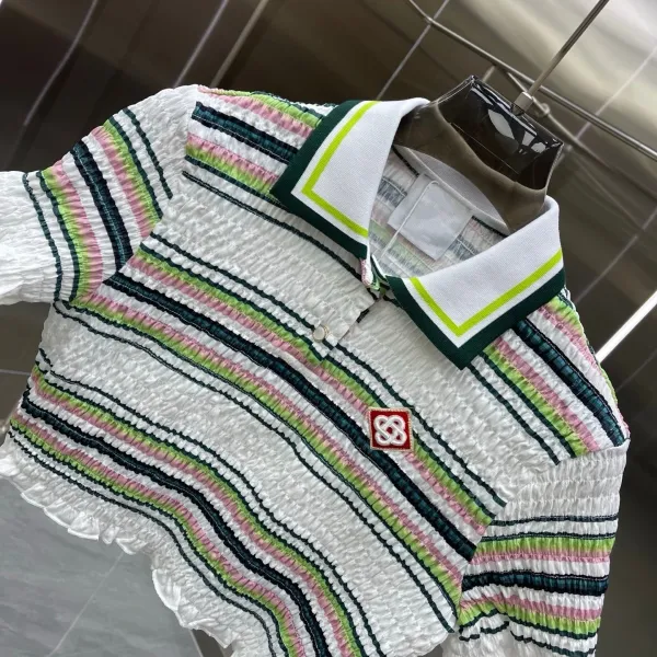 Design Asaplane Smocked Striped Polo and Shorts Set Multicolor Sets - 5