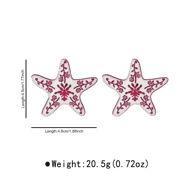 Design Starfish Embroidered Brooch Set Pink and White Accessories Jewelry - 1