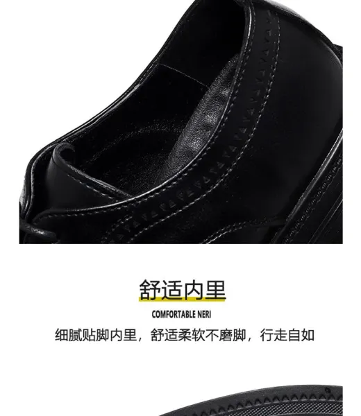 Design Classic Black Wingtip Brogue Leather Shoes Brogues - 9