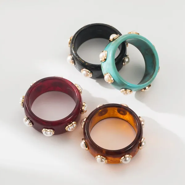 Design Studded Two-Tone Cuff Bracelet Gold Silver Jewelry - 37