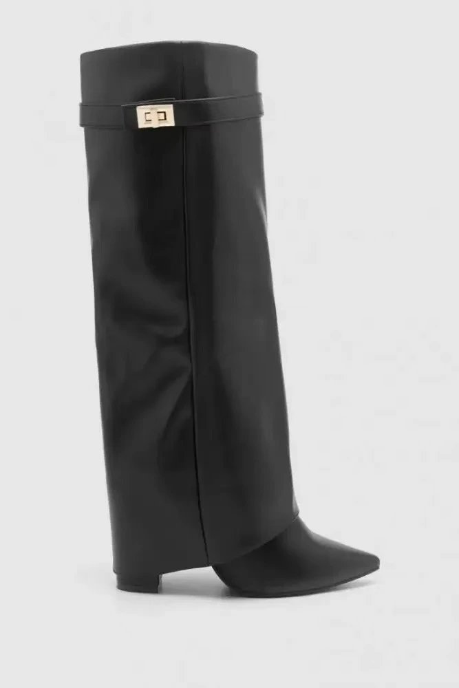 Design Suede Slouchy Knee-High Boots Beige - 7