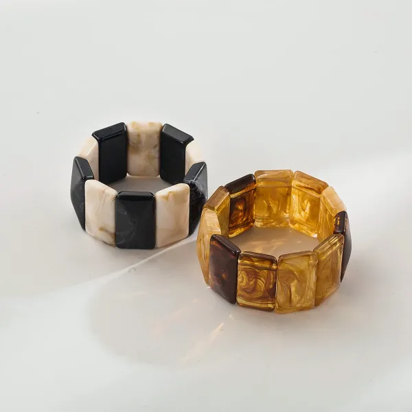 Design Studded Two-Tone Cuff Bracelet Gold Silver Jewelry - 46
