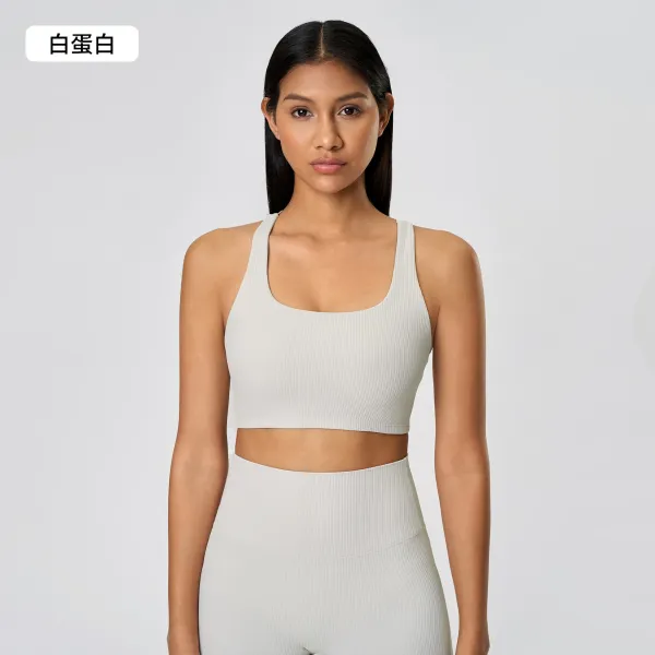 Alo Yoga Ribbed Crop Top White Activewear - 1