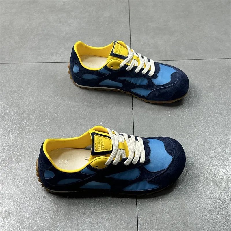 Design Chunky Sneakers Navy Blue and Yellow Multicolor Sneakers - 14