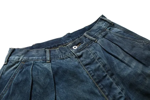 Design Madness Pleated Denim Shorts Blue Shorts - 10