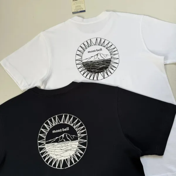 Design Montbell Sun Mountain Graphic T-Shirt Black + Montbell Ultralight Crossbody Bag Purple T-Shirts - 22