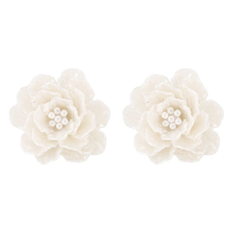 Floral Resin Crystal Stud Earrings Multicolor Jewelry