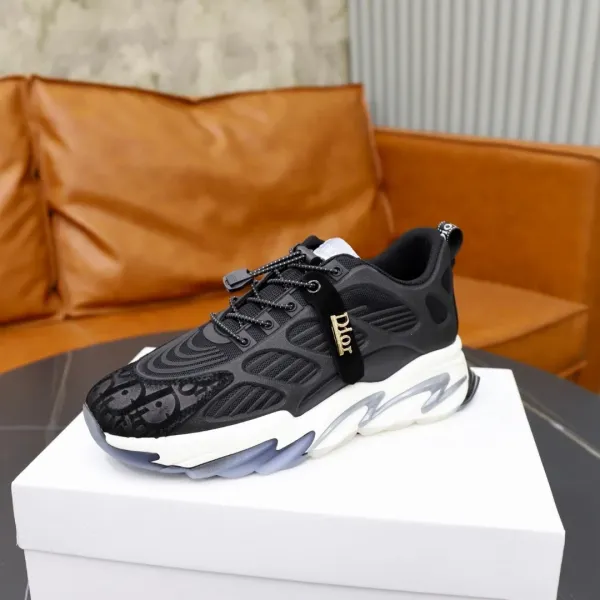 Dior B23 Low White Ice Blue Chunky Sneakers - 6