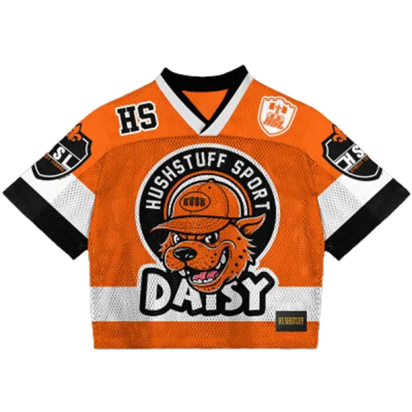 Design Hushstuff Sport Daisy Cropped Football Jersey Orange Jersey - 1