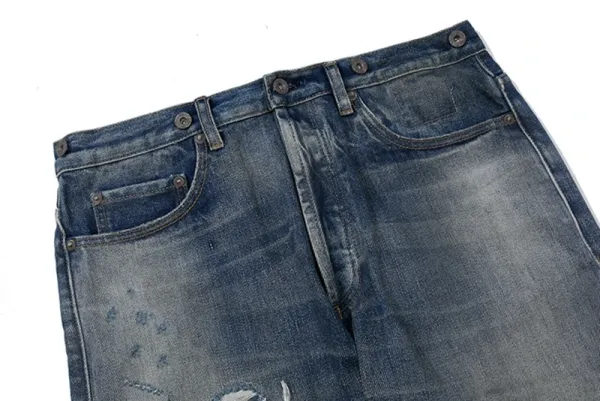Yohji Yamamoto x Neighborhood Collection de Projets Communs Distressed Denim Jeans - 25