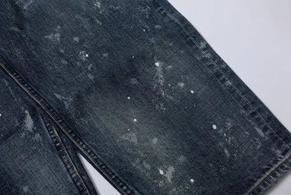 Design Paint-Splatter Washed Denim Jeans - 11